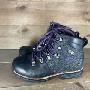 ll bean knifes edge womens szie 7.5 shoes black leather waterproof hiking boots